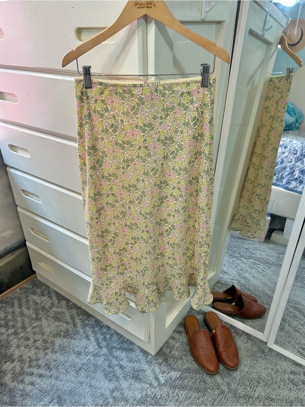 Wild Fable Floral Midi Lace Detail Ruffle Cottage Core Adorable Skirt✨